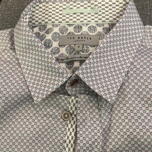 Ted Baker Men's Patterned Shirt - White, Blue, Red